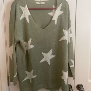 Altar’d State Green and White Sweater